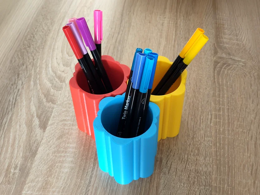 Ống cắm bút hình hoa - Giá đỡ bút màu, bút dạ hoặc dụng cụ trang điểm - Image 1