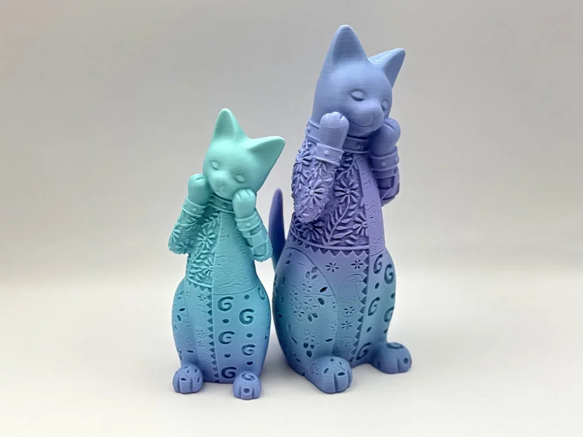 Tượng mèo trang trí nghệ thuật - Mẫu in 3D họa tiết tỉ mỉ - Image 1