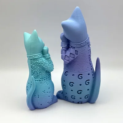 Tượng mèo trang trí nghệ thuật - Mẫu in 3D họa tiết tỉ mỉ