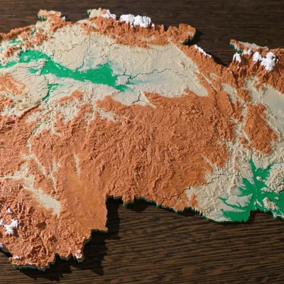 Bản đồ nổi 3D Cộng hòa Séc chia theo khu vực