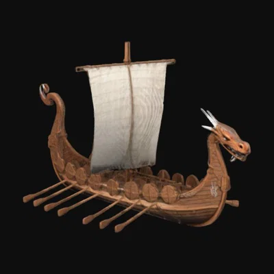 Mô hình thuyền Viking Longship in 3D chi tiết ấn tượng