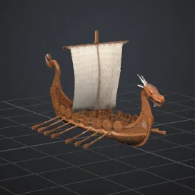 Mô hình thuyền Viking Longship in 3D chi tiết ấn tượng