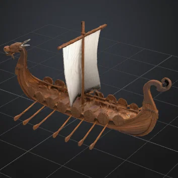 Mô hình thuyền Viking Longship in 3D chi tiết ấn tượng