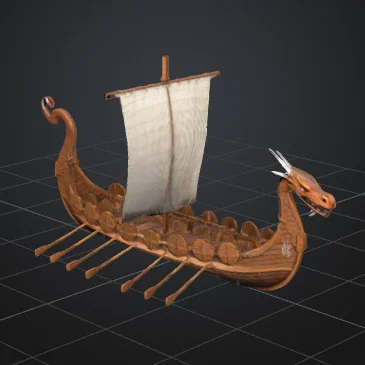Mô hình thuyền Viking Longship in 3D chi tiết ấn tượng