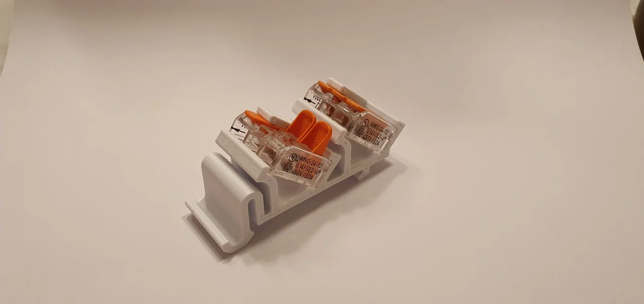 Giá đỡ thanh ray DIN cho kẹp điện WAGO 221-413 (In 3D) - Image 3