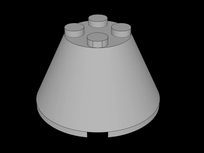 Mô hình hình nón 4x4x2 tương thích Lego (3943a.dat) - In 3D dễ dàng - Image 1