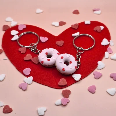 Bánh Donut Thần Cupid (Valentine) - Bản Mini - Móc Khóa