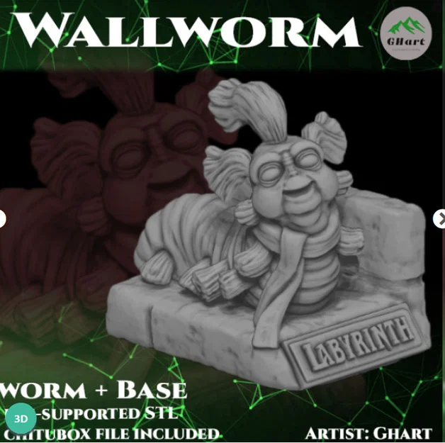 Mô hình 3D Wall Worm (Peter Igloo) trong phim Labyrinth cực chất - Image 1