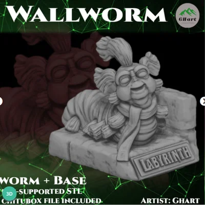 Mô hình 3D Wall Worm (Peter Igloo) trong phim Labyrinth cực chất