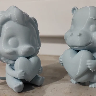 Bộ sưu tập tượng thú cưng ôm trái tim - Trang trí Valentine