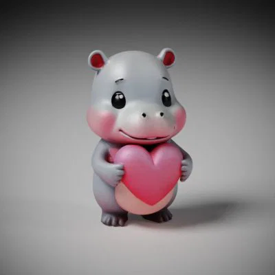 Bộ sưu tập tượng thú cưng ôm trái tim - Trang trí Valentine - Image 4