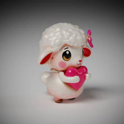 Bộ sưu tập tượng thú cưng ôm trái tim - Trang trí Valentine - Image 5