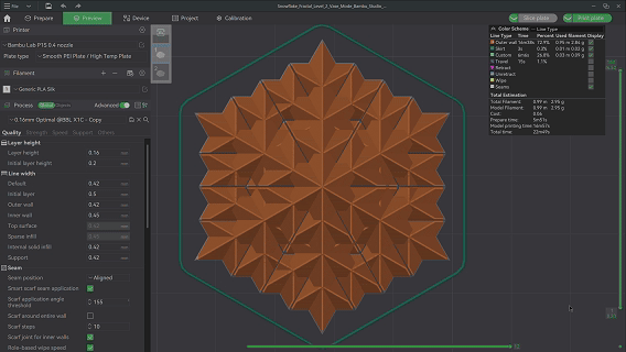 Kim tự tháp Fractal Sierpiński Snowflake - Cấp độ 2 (Chế độ Vase Mode) - Thumbnail 4