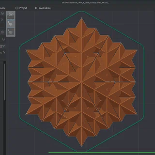 Kim tự tháp Fractal Sierpiński Snowflake - Cấp độ 2 (Chế độ Vase Mode)