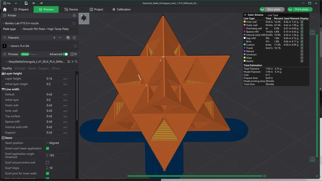 Sierpiński Stella Octangula (In nhanh/Không cần support) - Image 5