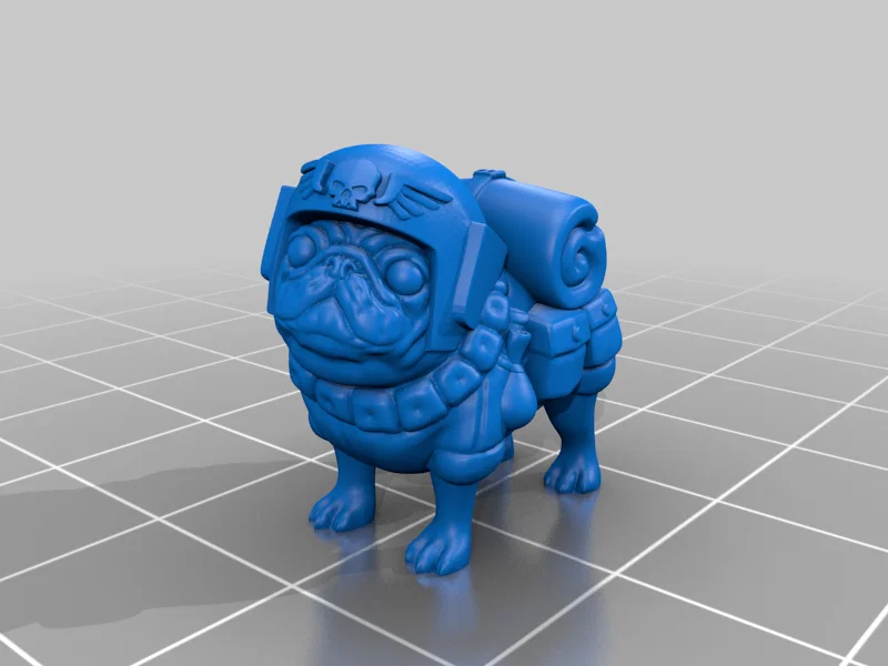 Mô hình 3D chú chó Pug quân đội đáng yêu - In 3D sáng tạo - Image 1