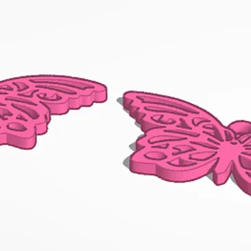 Mẫu Bông Tai Hình Bướm (Butterfly Earrings) Tinh Xảo Cho In 3D