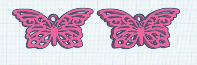 Mẫu Bông Tai Hình Bướm (Butterfly Earrings) Tinh Xảo Cho In 3D - Image 2