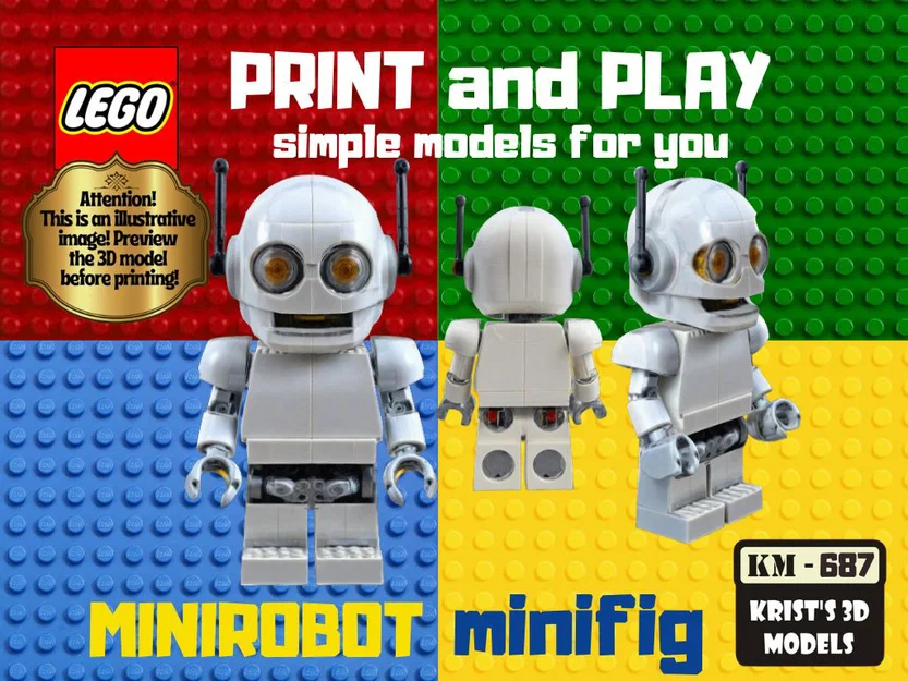 Mô hình 3D nhân vật Minirobot phong cách LEGO độc đáo - Image 1