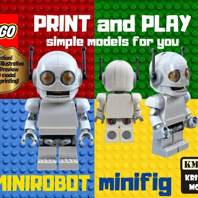 Mô hình 3D nhân vật Minirobot phong cách LEGO độc đáo