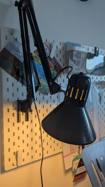 Ngàm gắn đèn IKEA Tertial lên bảng Skadis (Góc 0 độ) - Image 1