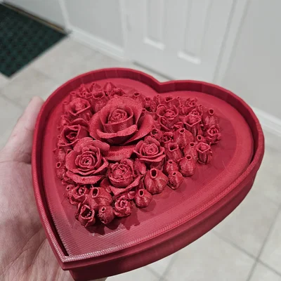 Mẫu in 3D hộp quà trái tim hoa hồng lãng mạn cho ngày Valentine