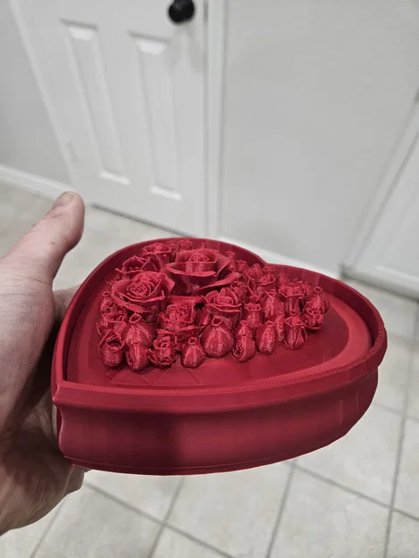 Mẫu in 3D hộp quà trái tim hoa hồng lãng mạn cho ngày Valentine - Image 3