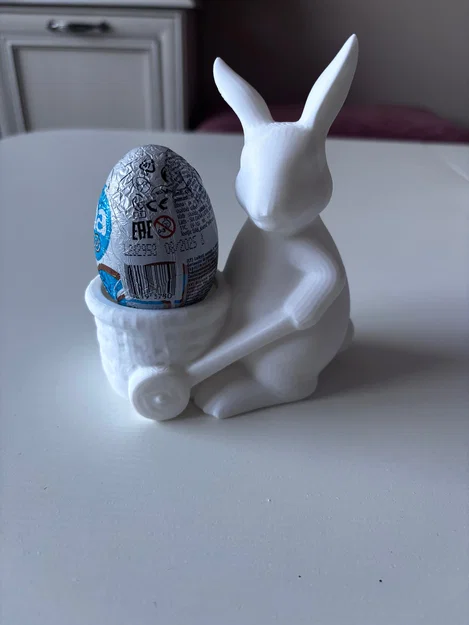 Mô hình 3D thỏ giữ trứng Phục Sinh đáng yêu - Easter bunny egg holder - Image 1