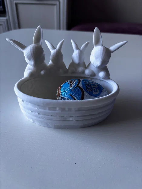 Tô đựng kẹo hình thỏ Phục sinh trang trí đáng yêu (Easter bunnies bowl) - Image 1