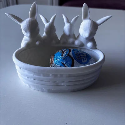 Tô đựng kẹo hình thỏ Phục sinh trang trí đáng yêu (Easter bunnies bowl)