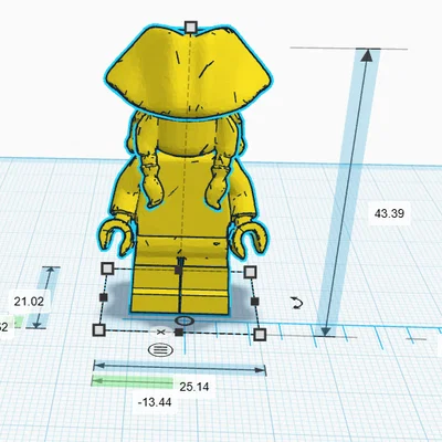 Mô hình 3D nhân vật Jack Sparrow phong cách LEGO ấn tượng