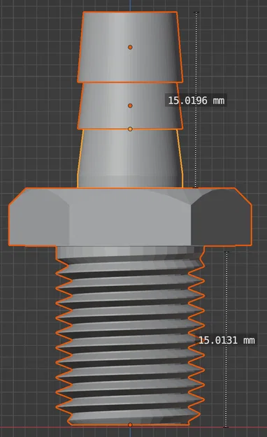 Đầu nối ống 8mm sang ren G 1/2 inch BSP cho in 3D - Image 1