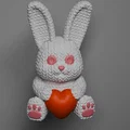 Mô hình in 3D chú thỏ đan len ôm trái tim dễ thương làm quà tặng - Thumbnail 3