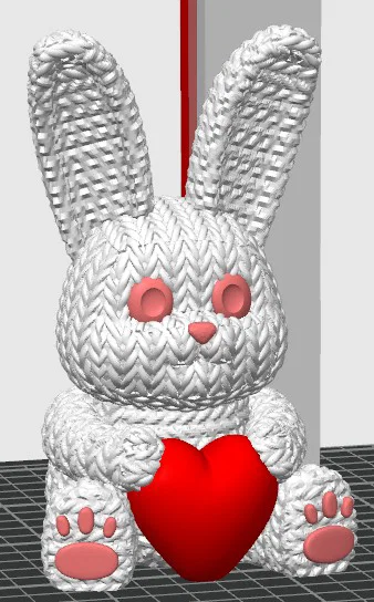 Mô hình in 3D chú thỏ đan len ôm trái tim dễ thương làm quà tặng - Image 4