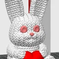 Mô hình in 3D chú thỏ đan len ôm trái tim dễ thương làm quà tặng - Thumbnail 4