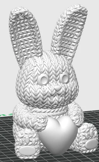 Mô hình in 3D chú thỏ đan len ôm trái tim dễ thương làm quà tặng - Image 5