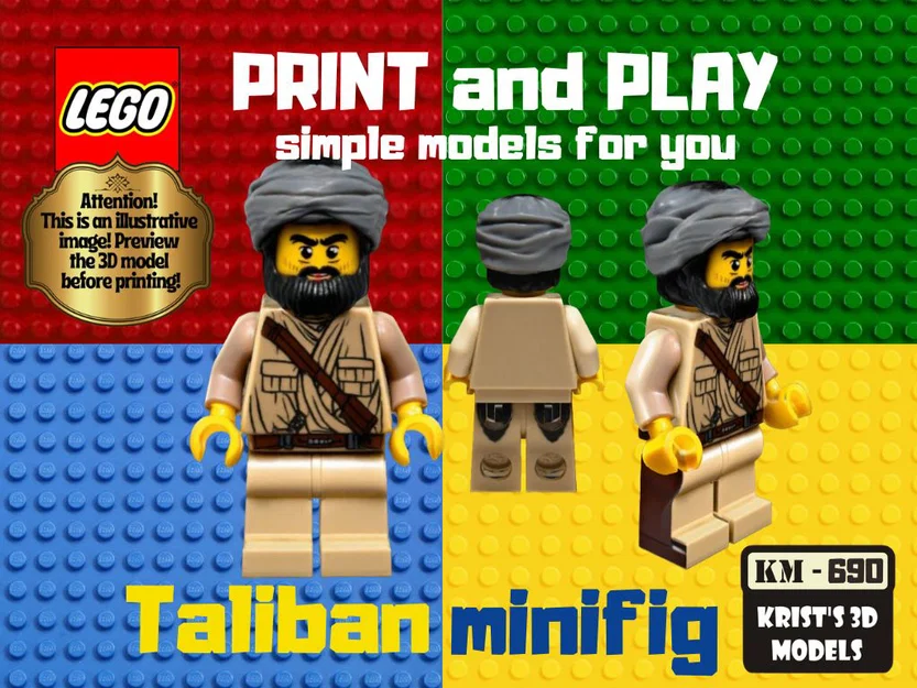 Mô hình 3D nhân vật phong cách Lego (chiến binh) độc đáo - Image 1