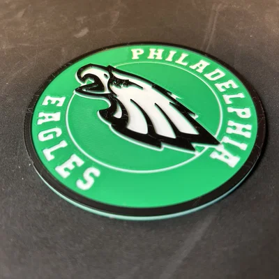 Lót ly 3D in logo đội bóng Philadelphia Eagles cực chất