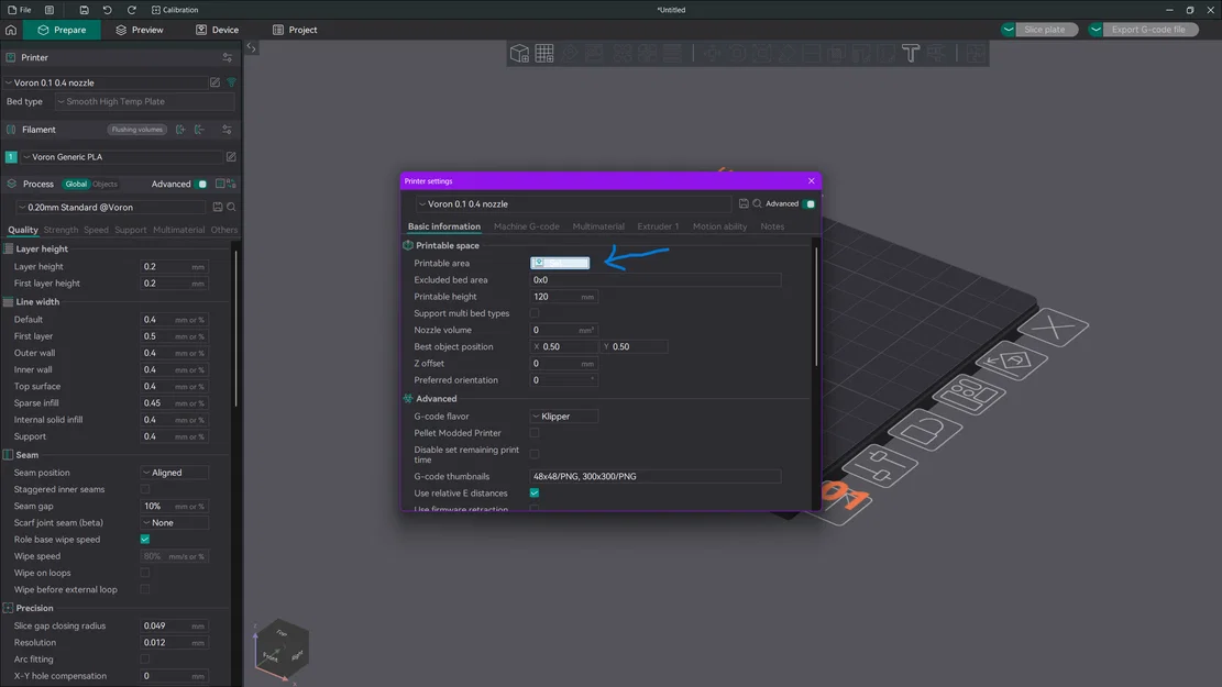 Hướng dẫn cài đặt Voron V0 Kirigami Build Plate trong ORCASLICER - Image 3