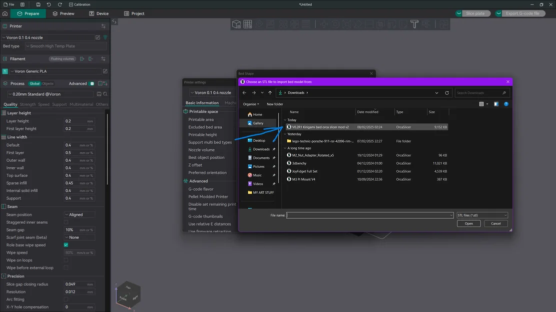 Hướng dẫn cài đặt Voron V0 Kirigami Build Plate trong ORCASLICER - Image 5