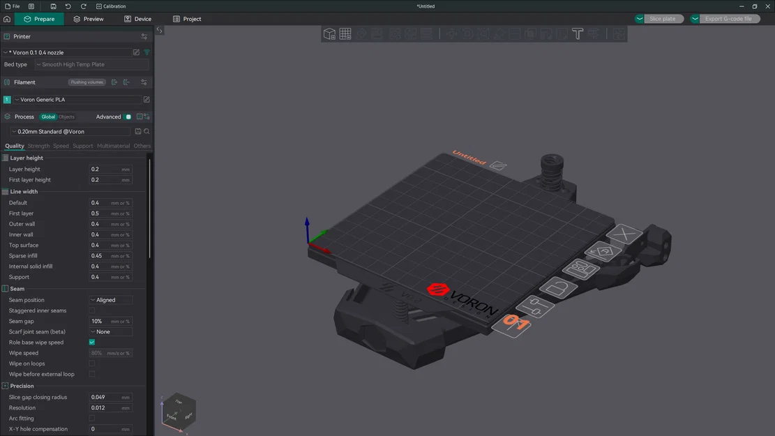 Hướng dẫn cài đặt Voron V0 Kirigami Build Plate trong ORCASLICER - Image 6