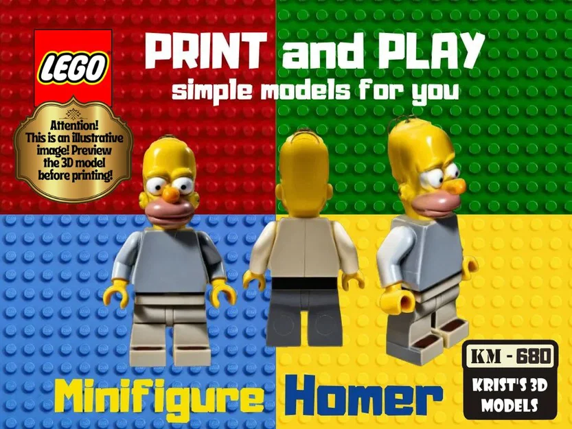 Mô hình in 3D LEGO Homer Simpson độc đáo cho người hâm mộ - Image 1