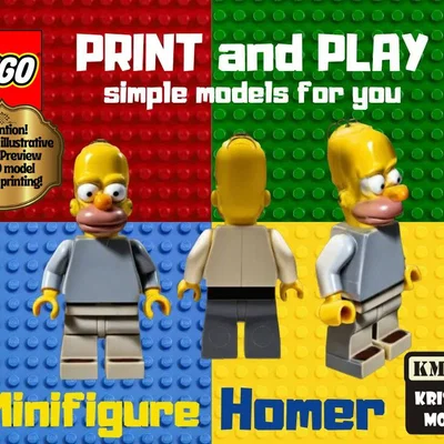 Mô hình in 3D LEGO Homer Simpson độc đáo cho người hâm mộ