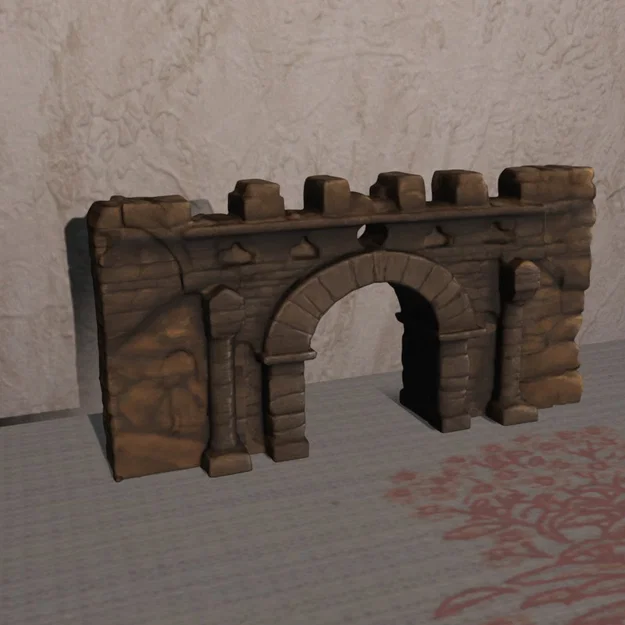 Mô hình tường thành cổng vòm 3D cho Wargaming và Dungeons & Dragons - Image 1