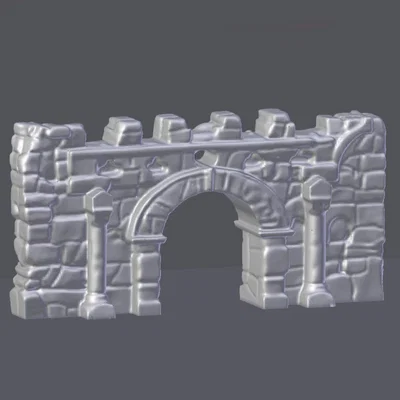 Mô hình tường thành cổng vòm 3D cho Wargaming và Dungeons & Dragons
