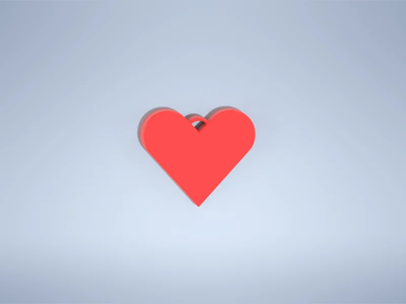 Mẫu in 3D mặt dây chuyền hình trái tim lớn làm quà tặng Valentine - Image 1