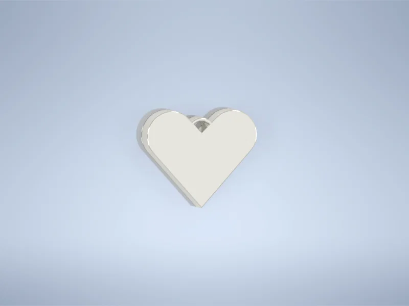 Mẫu in 3D mặt dây chuyền hình trái tim lớn làm quà tặng Valentine - Image 2