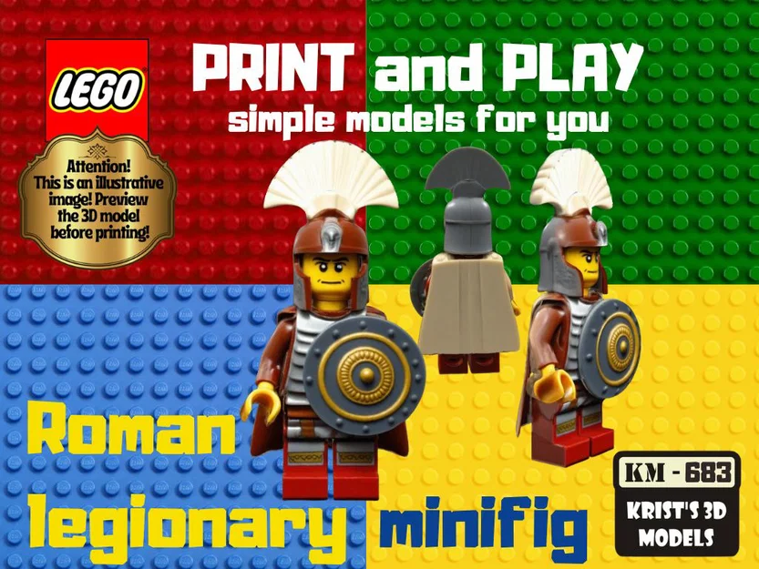 Mô hình 3D LEGO Roman Legionary - Lính La Mã độc đáo - Image 1