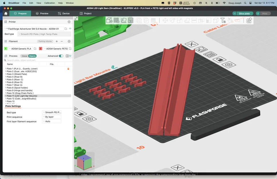Phụ kiện gắn đèn LED cho Flashforge Adventurer 5M (AD5M) - Hỗ trợ LED 5050 v1.0 - Image 15