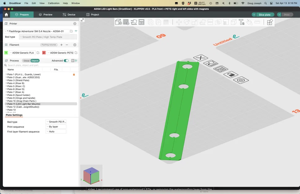 Phụ kiện gắn đèn LED cho Flashforge Adventurer 5M (AD5M) - Hỗ trợ LED 5050 v1.0 - Image 16